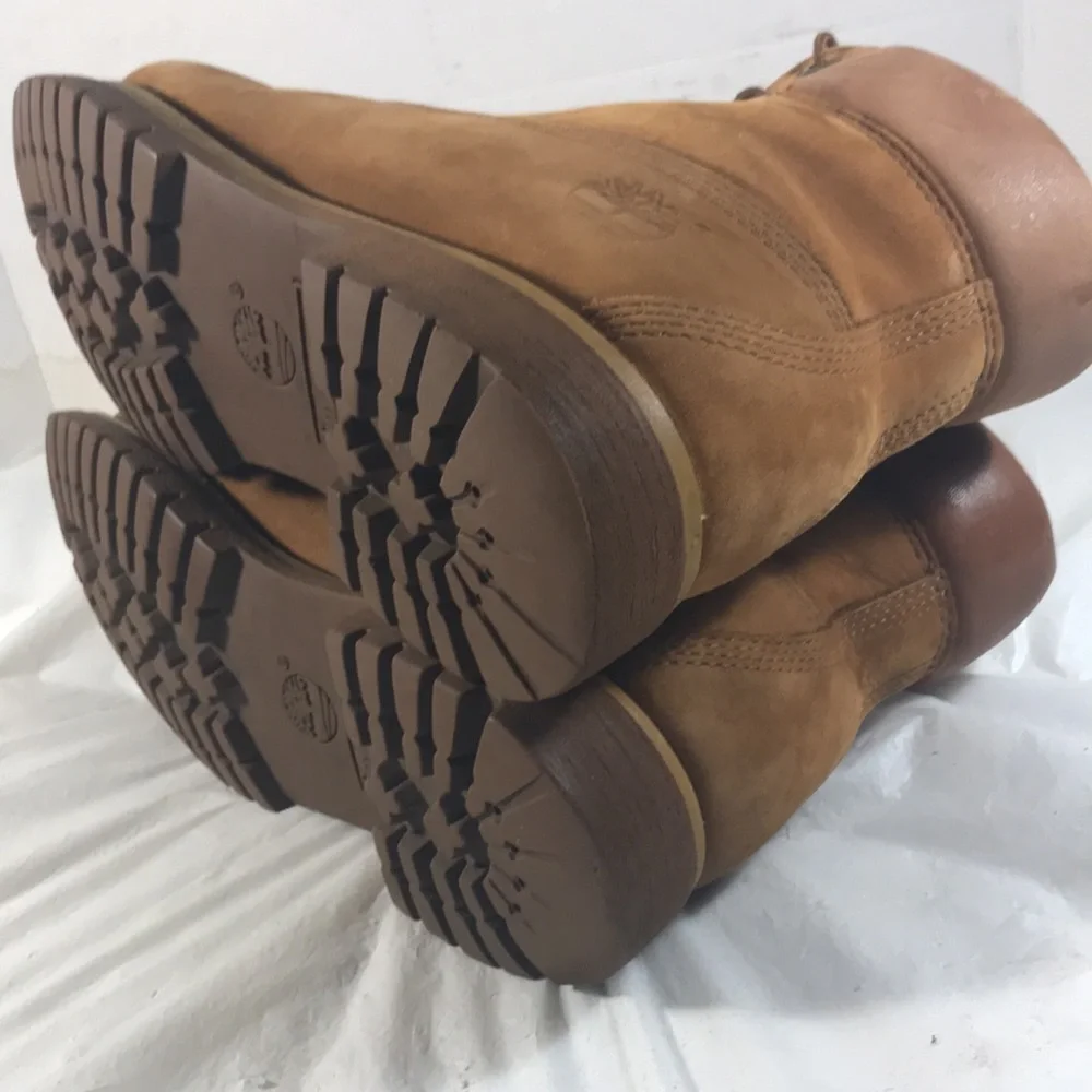 Timberland Men's Tan 6” Padded Ankles Lace Up Nubuck Leather Boots